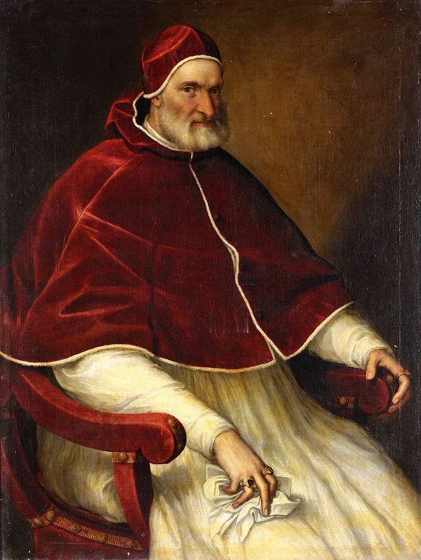 Tiziano Vecellio copia da - Ritratto di papa Pio IV