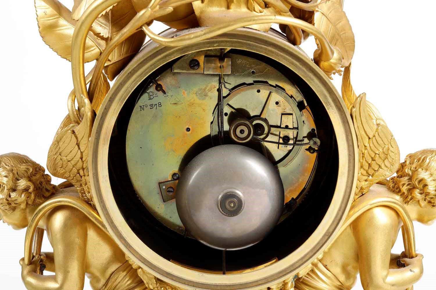 Pendola da Tavolo in Bronzo Dorato e Cesellato. le Roy, Francia XIX Secolo