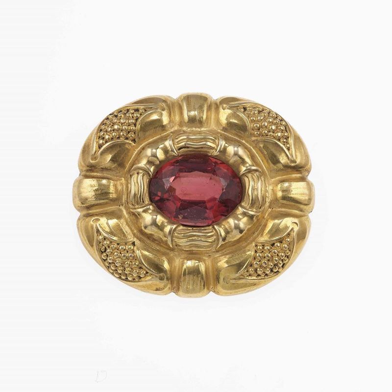 Gold and citrine brooch  - Auction Jewels - Cambi Casa d'Aste