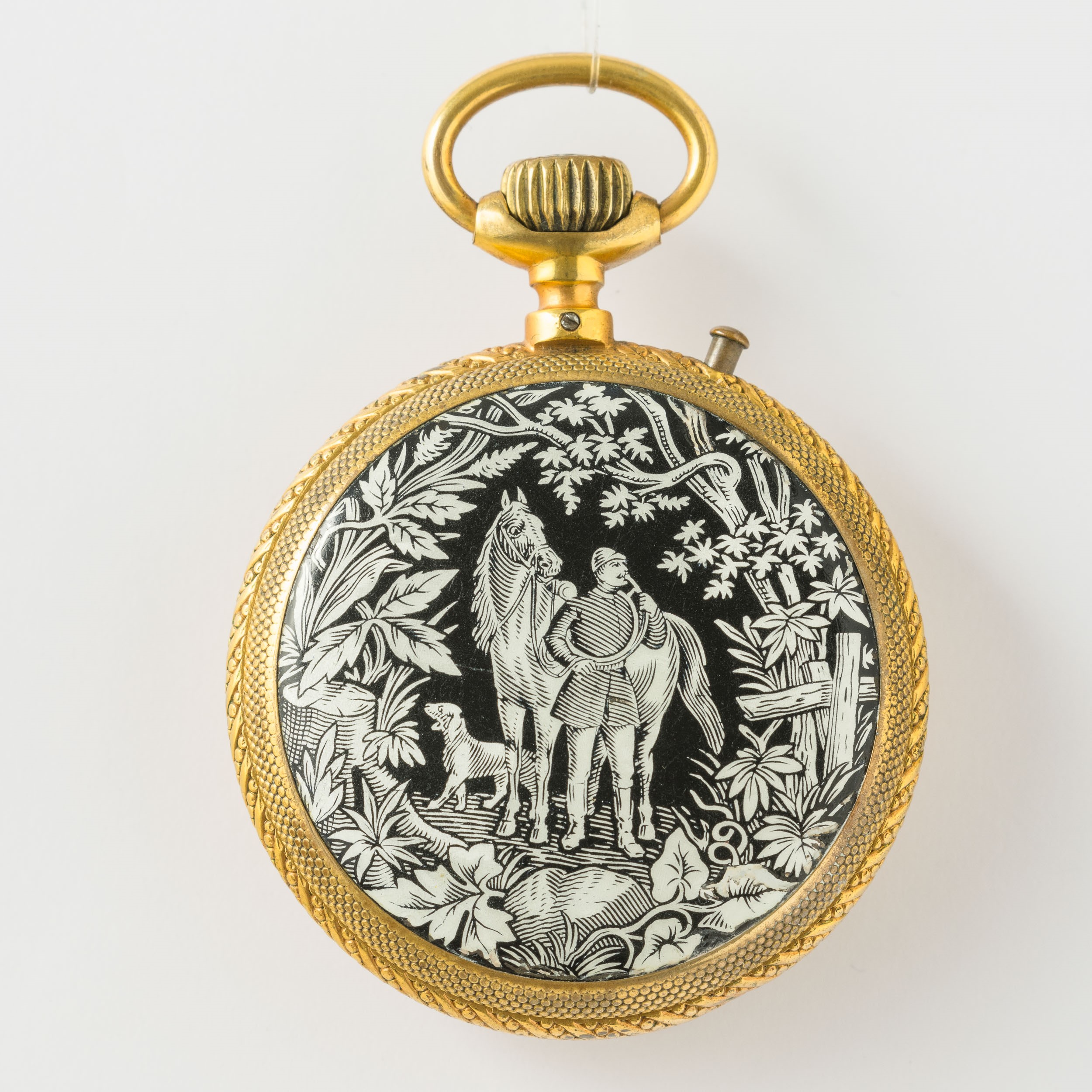 Perfection: Orologio da Tasca, System Roskopf, Cassa in Metallo Dorato con Smalto al Retro, Movim...