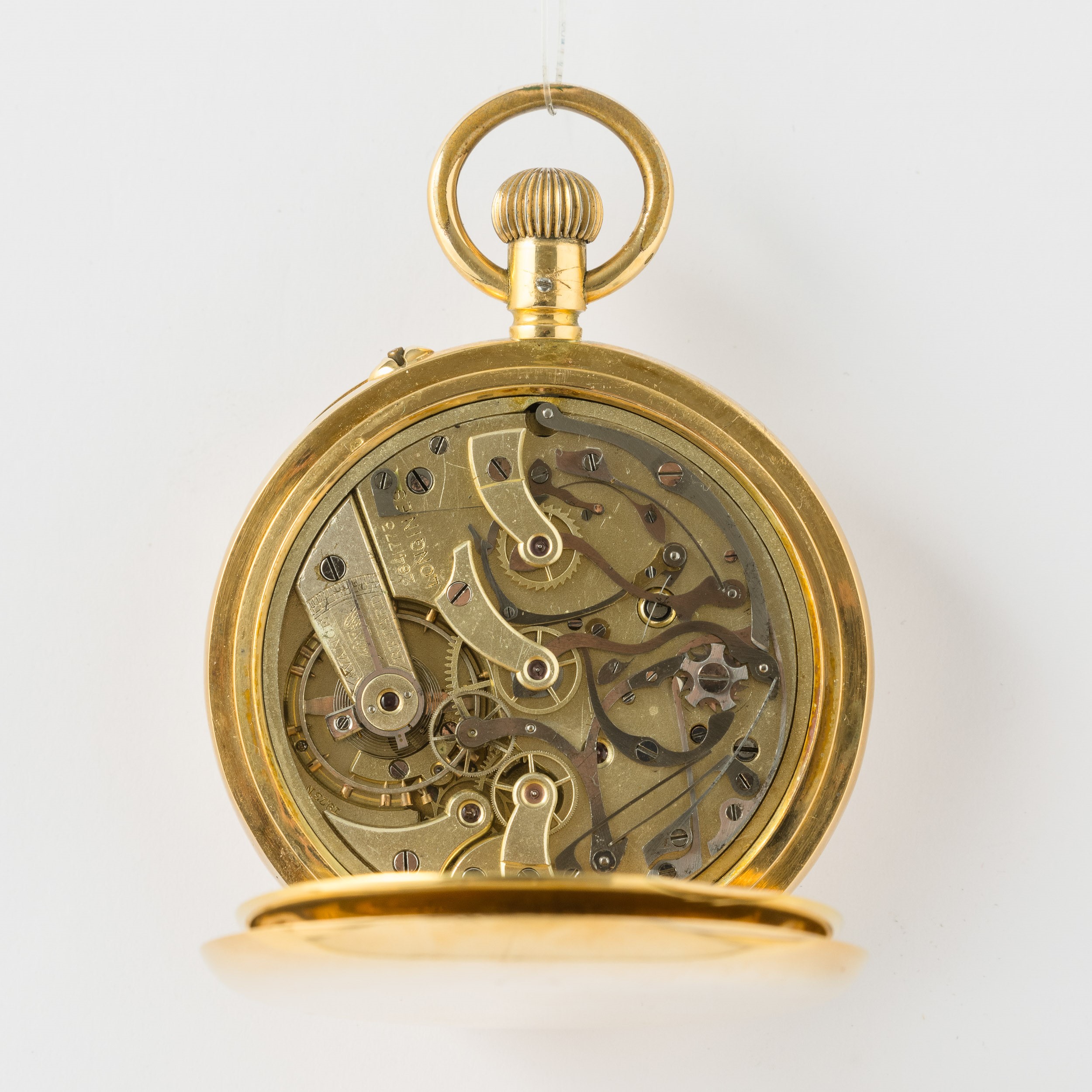 Longines:cronografo Monopulsante, 1920 Circa, a Due Contatori, Secondi Centrali, Cassa in Oro 18k...