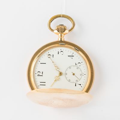 Orologio da Tasca Systeme Glashütte, Cassa Savonette in Oro 14 Kt, Movimento con Scappamento Ad A...