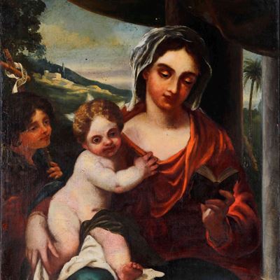 Scuola del XVII Secolo Madonna con Bambino e San Giovannino