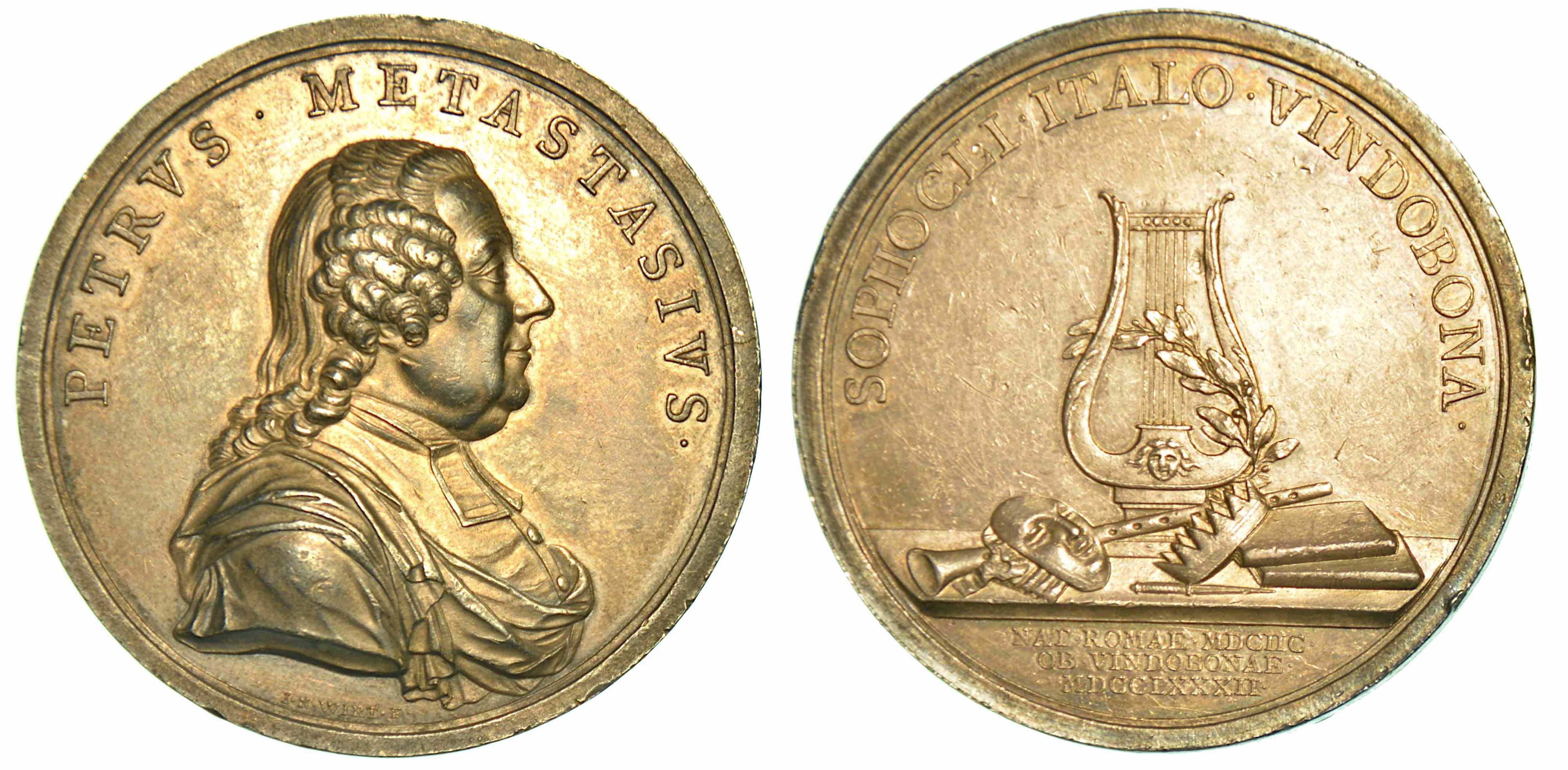 Pietro Metastasio, 1698-1782. Lotto di Due Medaglie.