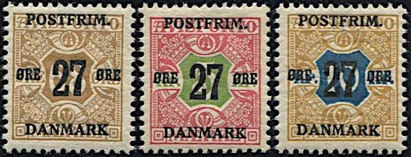 1918, Danimarca, francobolli per giornali soprastampati