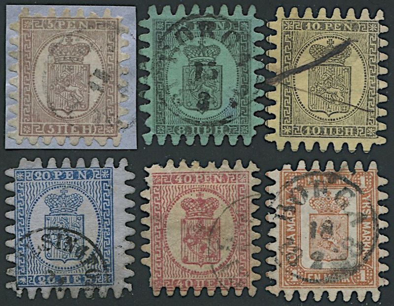 1866/70, Finlandia, stemmi  - Asta Storia Postale e Filatelia - Cambi Casa d'Aste