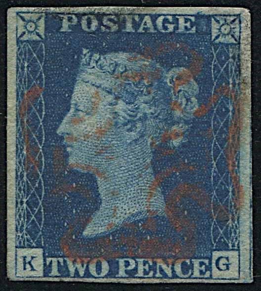 1840, Great Britain, 2 d. blue
