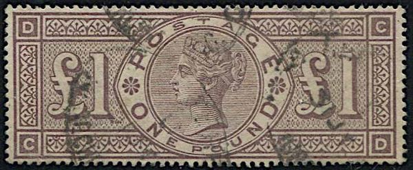 1884, Great Britain, £ 1 brown – liliac