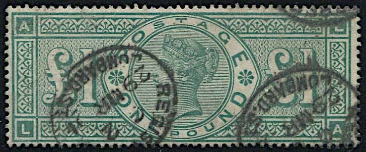 1891, Great Britain, £ 1 green  - Asta Storia Postale e Filatelia - Cambi Casa d'Aste