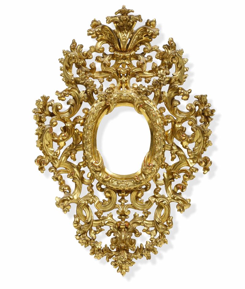 Cornice in legno intagliato, traforato e dorato. Stato Pontificio XVIII secolo  - Auction Italian Mansions - Cambi Casa d'Aste