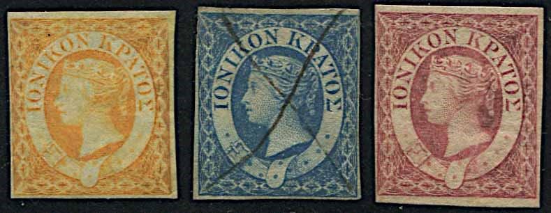 1859, Ionian Islands, imperforated three values  - Auction Postal History and Philately - Cambi Casa d'Aste