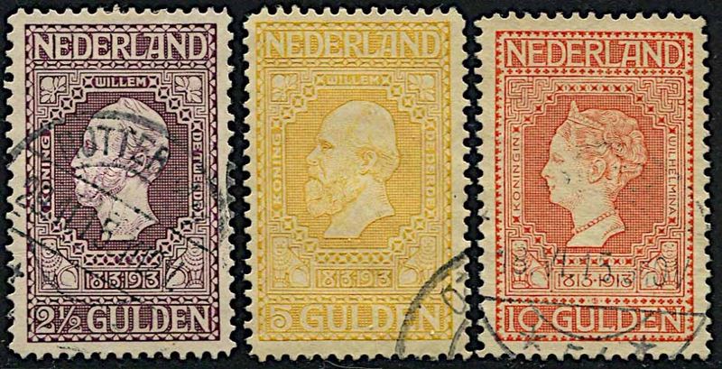 1913, Olanda, Centenario dell’Indipendenza, serie di dodici valori usata  - Auction Postal History and Philately - Cambi Casa d'Aste