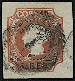 1853, Portogallo, 5 reis bruno  - Asta Storia Postale e Filatelia - Cambi Casa d'Aste
