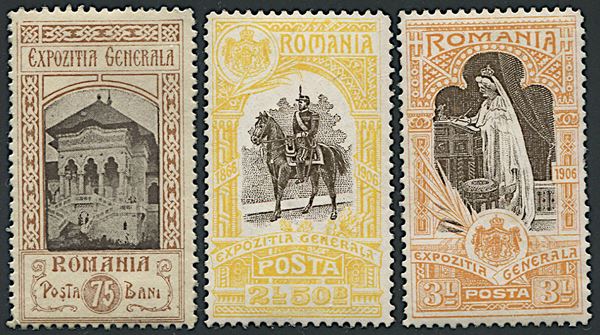 1906, Romania, Expo di Bucarest, serie di undici valori