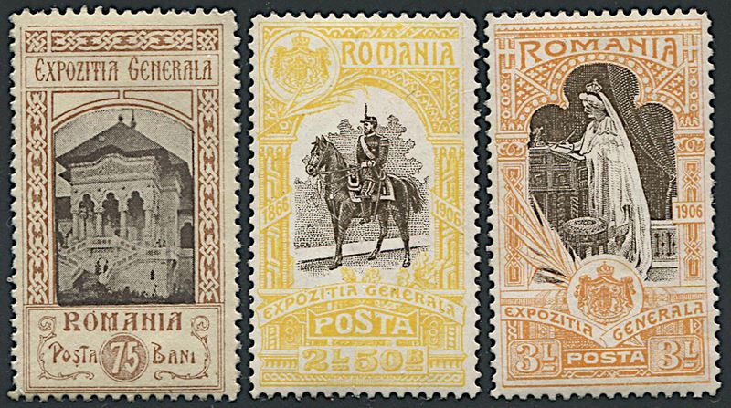 1906, Romania, Expo di Bucarest, serie di undici valori  - Auction Philately - Cambi Casa d'Aste
