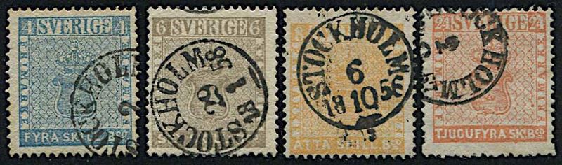 1855, Svezia, “Stemma” e valore in skilling  - Asta Storia Postale e Filatelia - Cambi Casa d'Aste