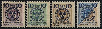1916, Svezia, Segnatasse Soprastampate in Blu