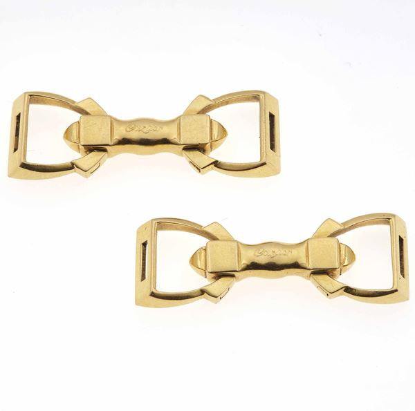 Pair of gold cufflinks. Signed and numbered Cartier 112929