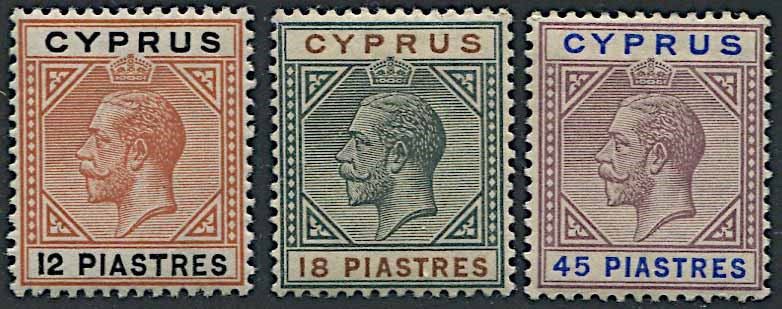 1912, Cyprus, George V, watermarked multiple “Crown”  - Asta Storia Postale e Filatelia - Cambi Casa d'Aste
