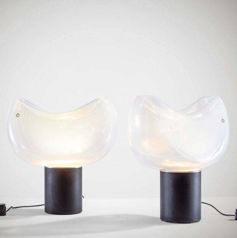 Roberto Pamio, Renato Toso e Noti Massari : Due lampade da tavolo mod. Aghia  - Auction Design200 - Cambi Casa d'Aste