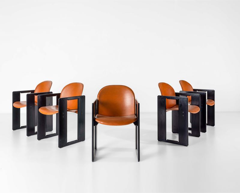 Afra e Tobia Scarpa : Cinque sedie mod. Dialogo  - Asta Design200 - Cambi Casa d'Aste