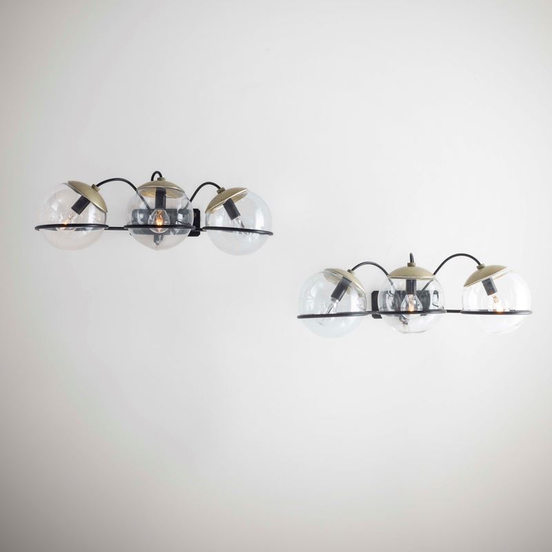 Gino Sarfatti : Due lampade a parete mod. 237/3  - Auction Design200 - Cambi Casa d'Aste
