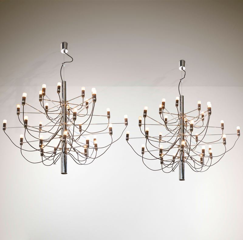 Gino Sarfatti : Due lampade a sospensione mod. 2097/30  - Auction Design200 - Cambi Casa d'Aste