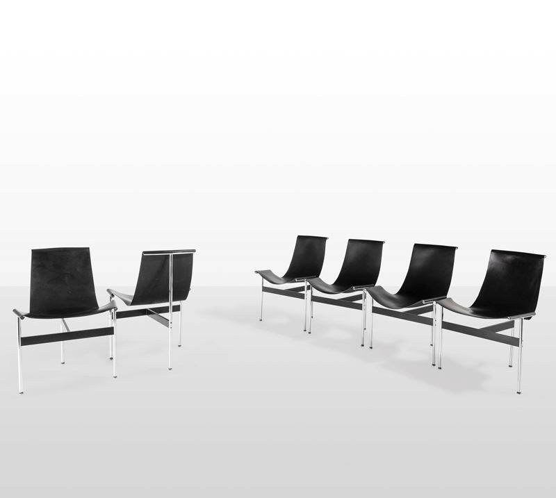 William Katavolos, Ross Little e Douglas Kelly : Sei sedie mod. T-Chair  - Auction Design200 - Cambi Casa d'Aste
