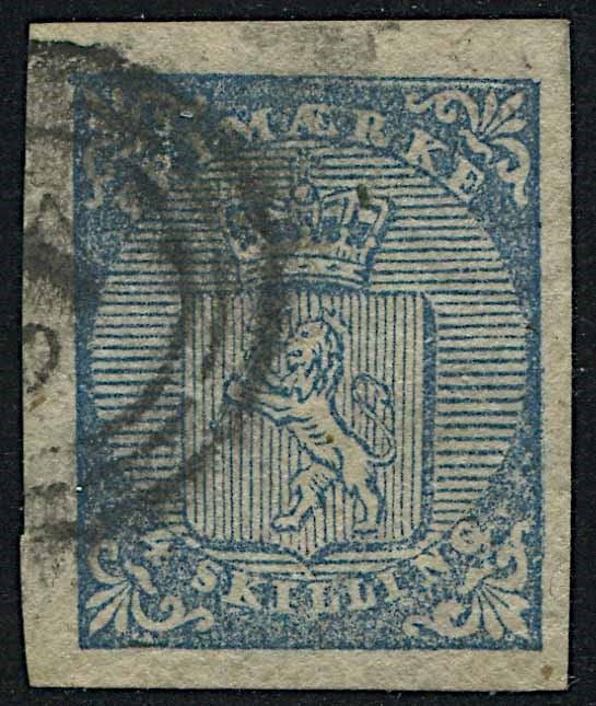 1855, Norvegia, 4 s. blu