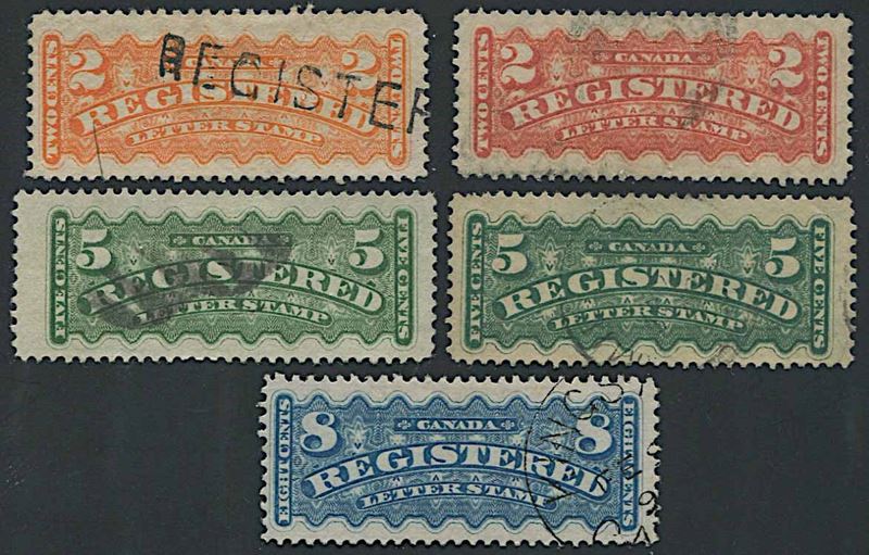 1875/92, Canada, registration stamps  - Asta Storia Postale e Filatelia - Cambi Casa d'Aste