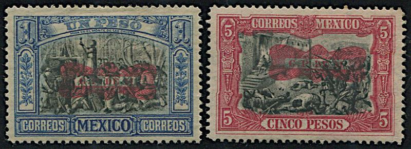 1916, Messico, soprastampati  - Auction Postal History and Philately - Cambi Casa d'Aste
