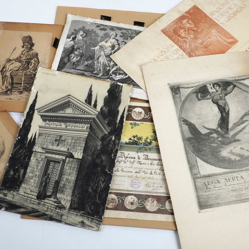 Lotto composto da disegni e incisioni (epoche diverse)  - Auction Old Masters - Cambi Casa d'Aste