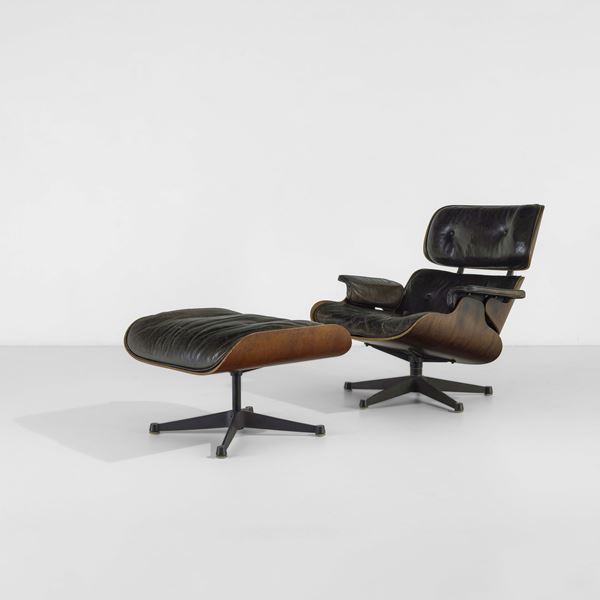 Charles &amp; Ray Eames - Lounge chair mod. 670 con ottomana mod. 671
