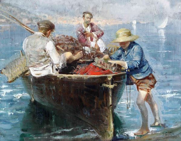 Giovanni Panza - Pescatori a riva