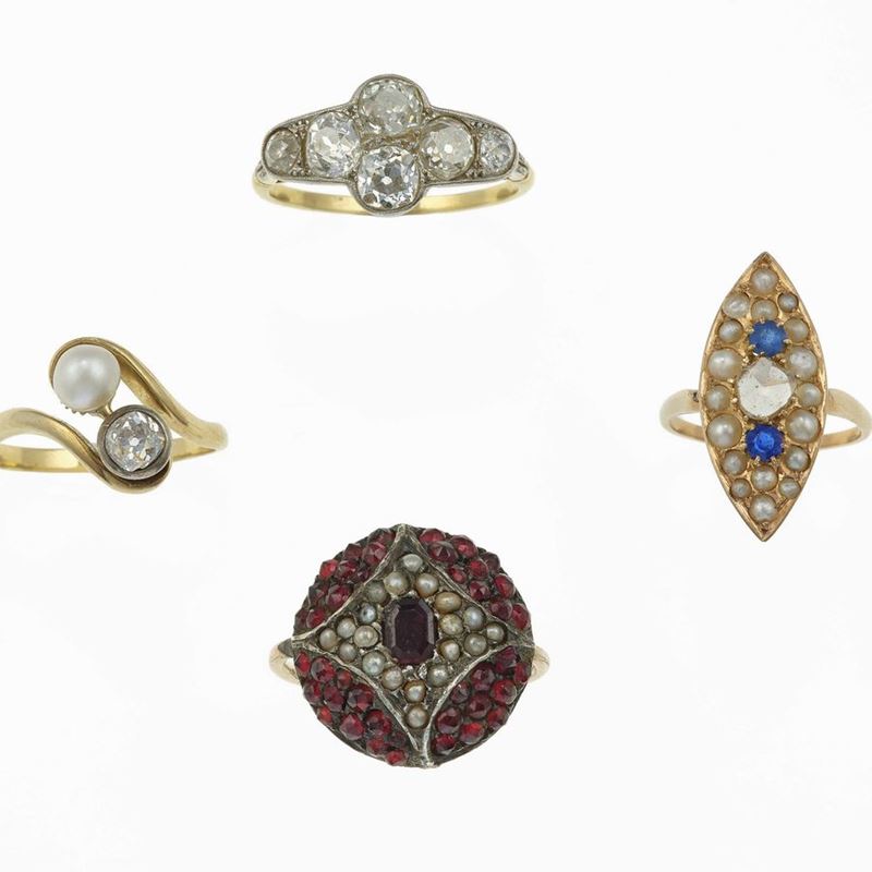 Group of four rings  - Auction Jewels - Cambi Casa d'Aste