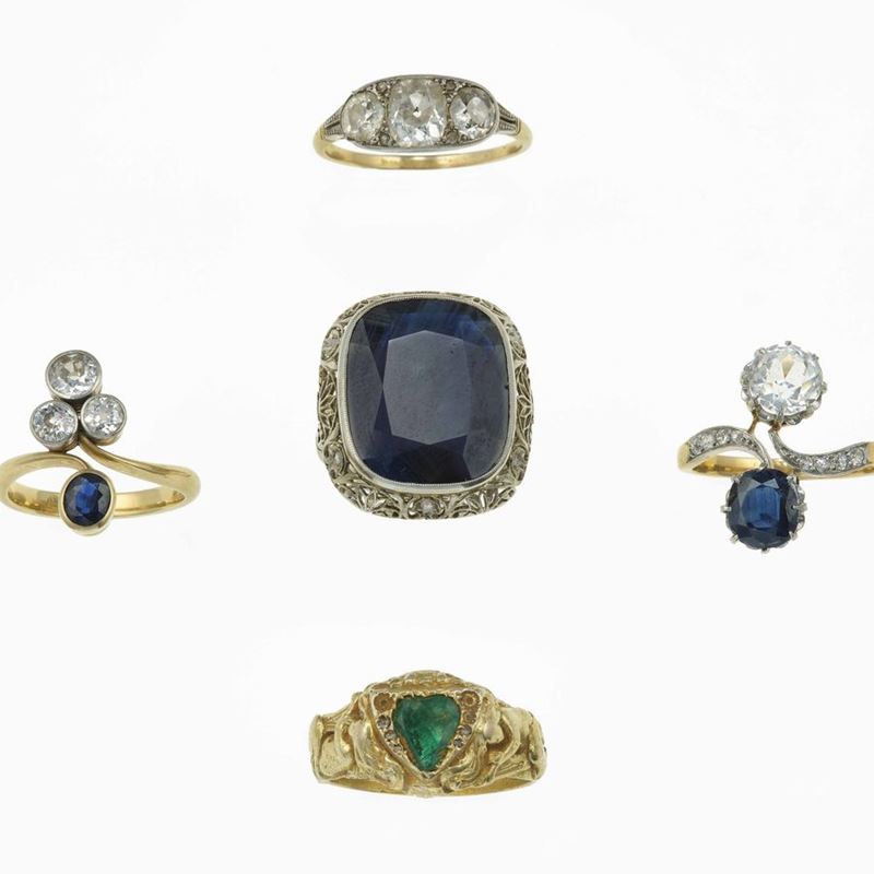 Group of five rings  - Auction Jewels - Cambi Casa d'Aste