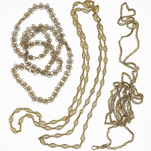 Lotto costituito da tre lunghe catene