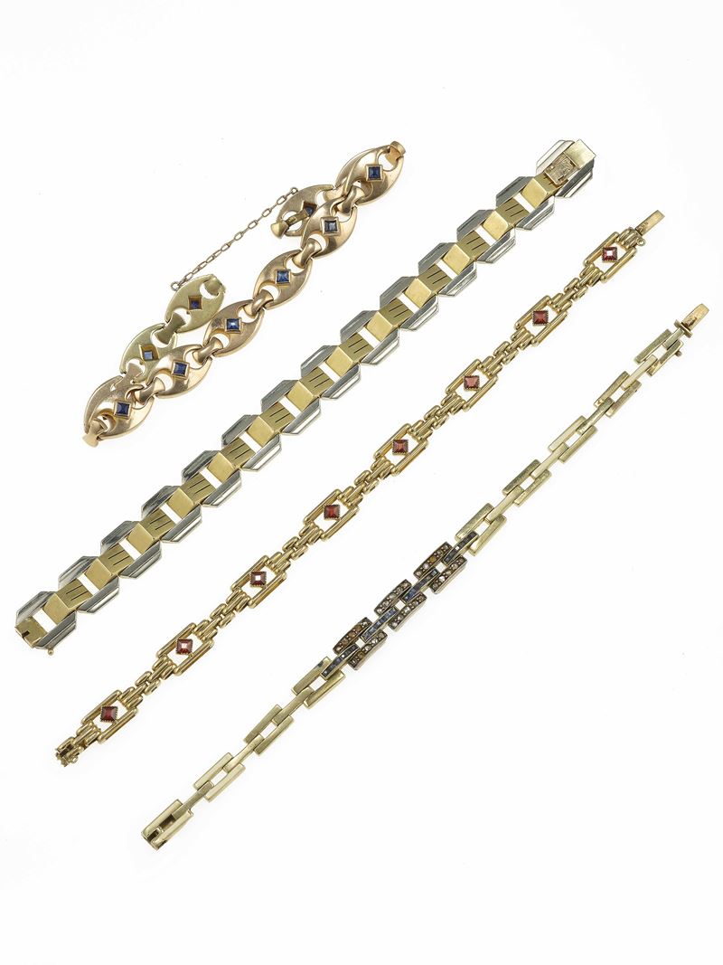 Group of four gold bracelets  - Auction Jewels - Cambi Casa d'Aste