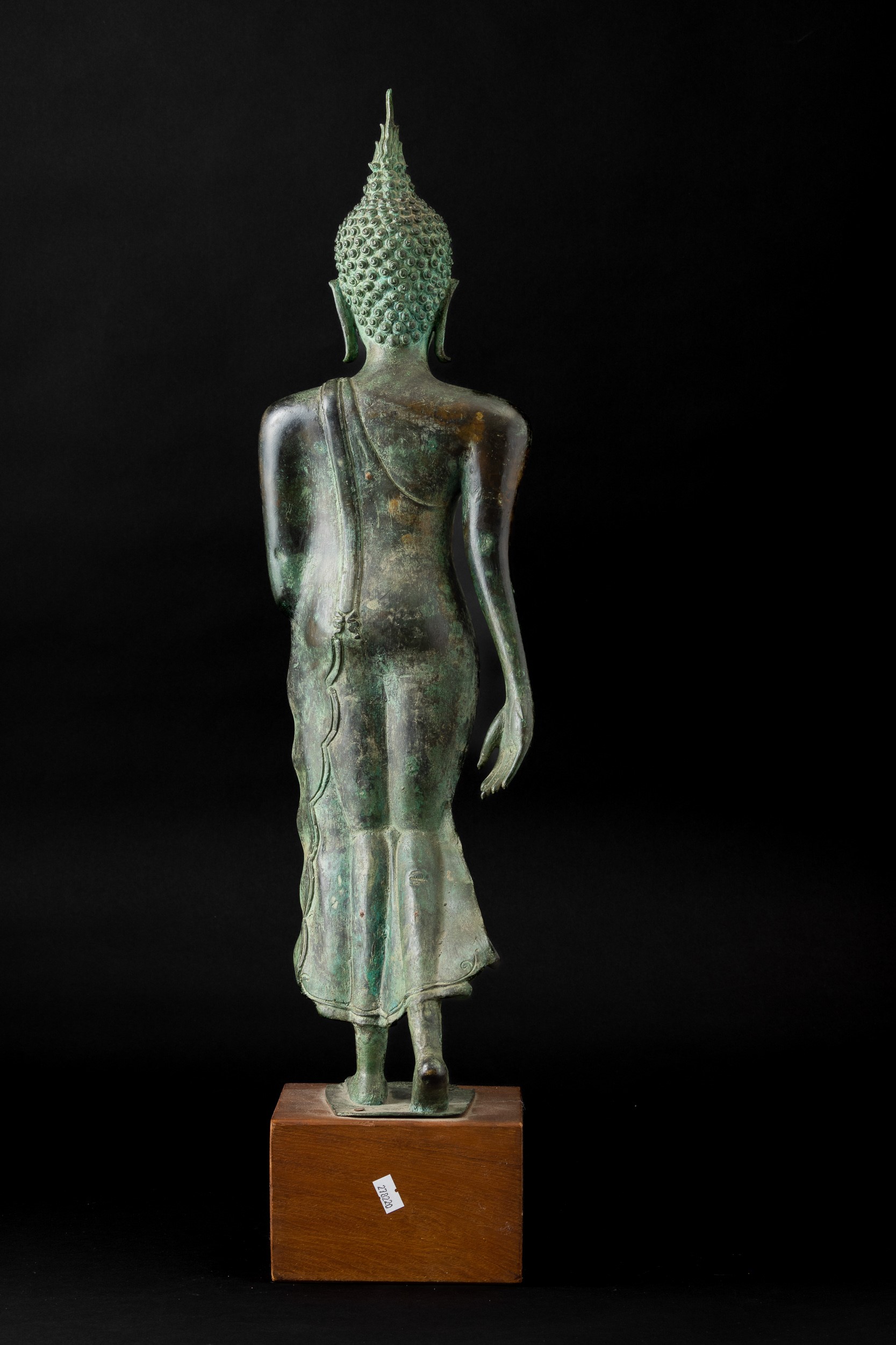 Figura di Buddha Stante in Bronzo, Thailandia, XIX Secolo