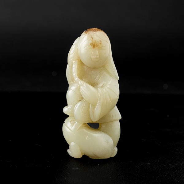 A jade and russet group, China, Qing Dynasty