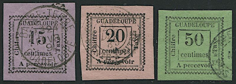 1884, Guadalupa, segnatasse  - Auction Postal History and Philately - Cambi Casa d'Aste