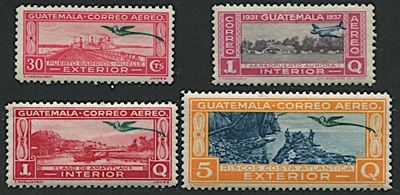 1935/37, Guatemala, Cinque Serie di Posta Aerea