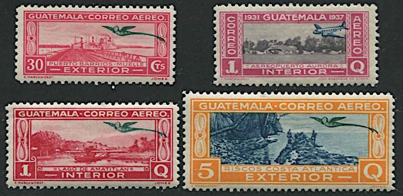 1935/37, Guatemala, cinque serie di posta aerea  - Asta Storia Postale e Filatelia - Cambi Casa d'Aste
