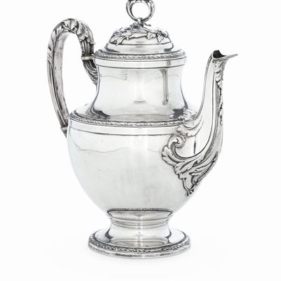 Caffettiera. Francia, XIX-XX Secolo. Argentiere Eugène Lefevre (parigi 1896-1910). Marchi Frances...