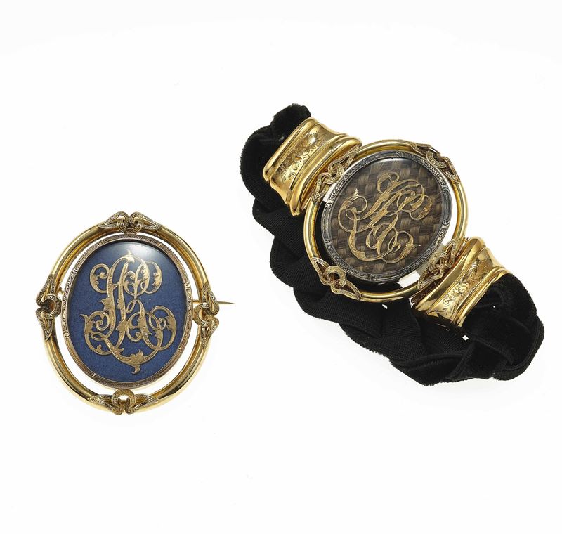 Mourning brooch and bracelet  - Auction Jewels - Cambi Casa d'Aste