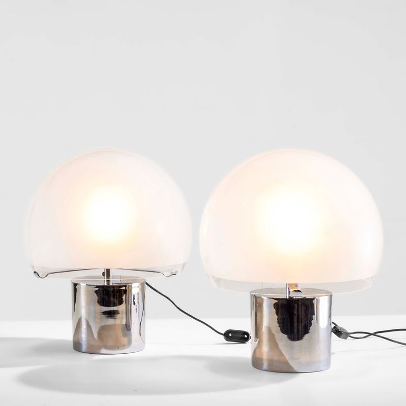 Luigi Caccia Dominioni : Coppia di lampade da tavolo mod. LTA6 Porcino  - Asta Design200 - Cambi Casa d'Aste