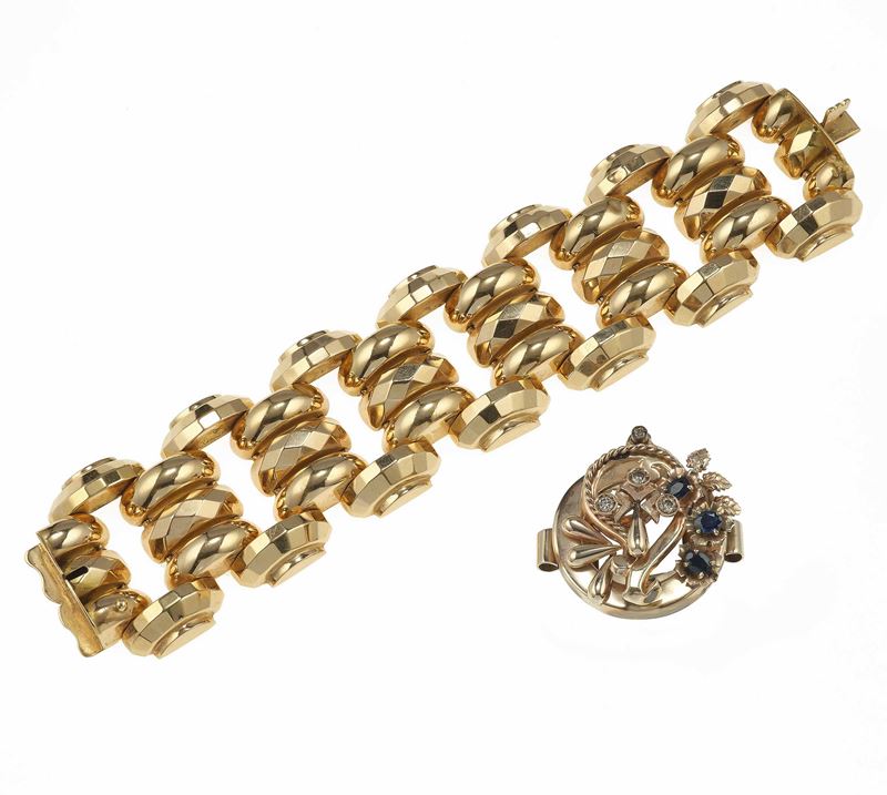 Gold bracelet and low karat gold ring  - Auction Fine Jewels - Cambi Casa d'Aste