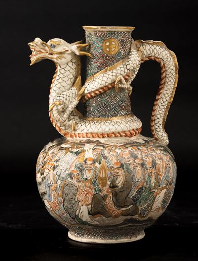 Versatoio in Porcellana Satsuma, Giappone, Periodo Meiji (1868-1912)