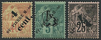 1891/92, Sainte Pierre Et Miquelon, Two Set Overprinted