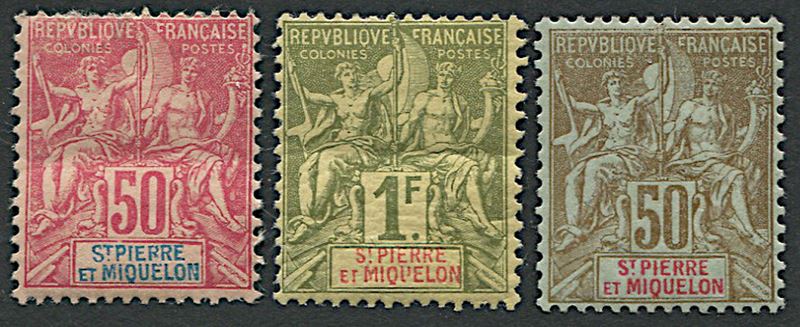 1892/1908, Saint Pierre et Miquelon, two set  - Asta Filatelia - Cambi Casa d'Aste